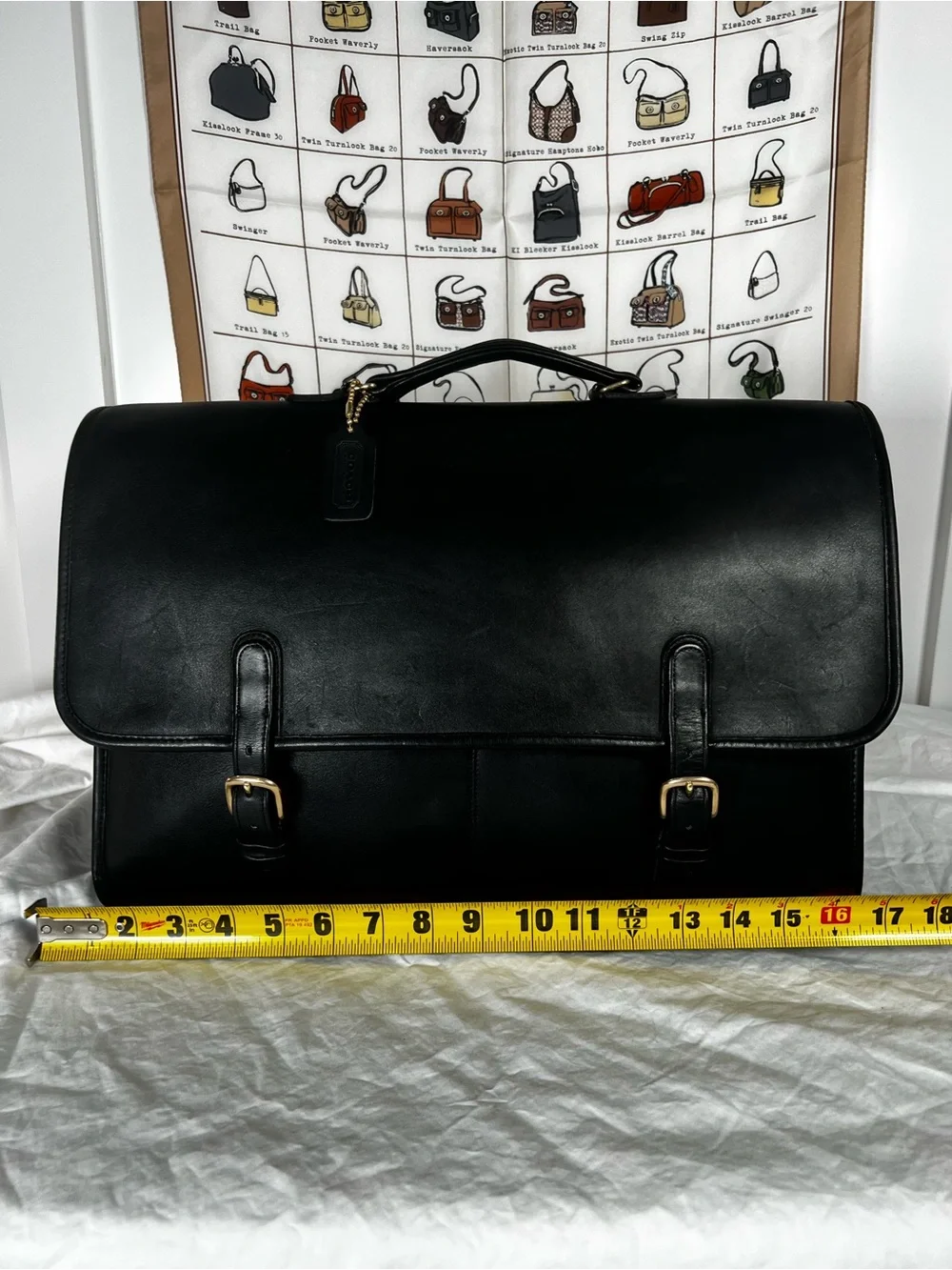 VTG Coach Black Leather Lexington Briefcase 8006 Made in USA with Paperwork